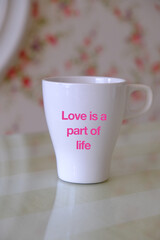 quote about love on the romantic and floral background as a valentines concept.  