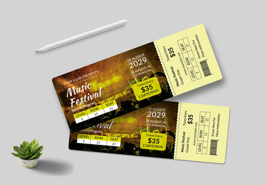 Music Festival Event Concert Ticket Design