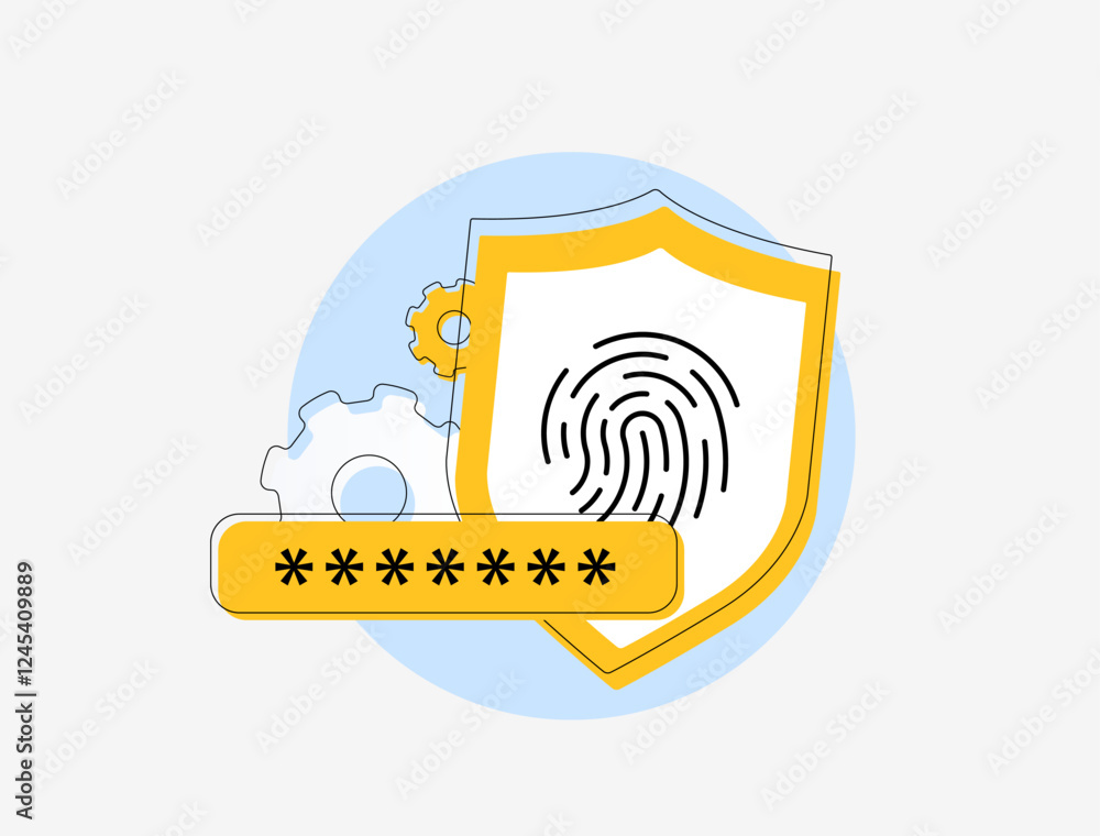 Poster passwordless authentication with biometric security, fingerprint recognition, and zero sign-on. secu
