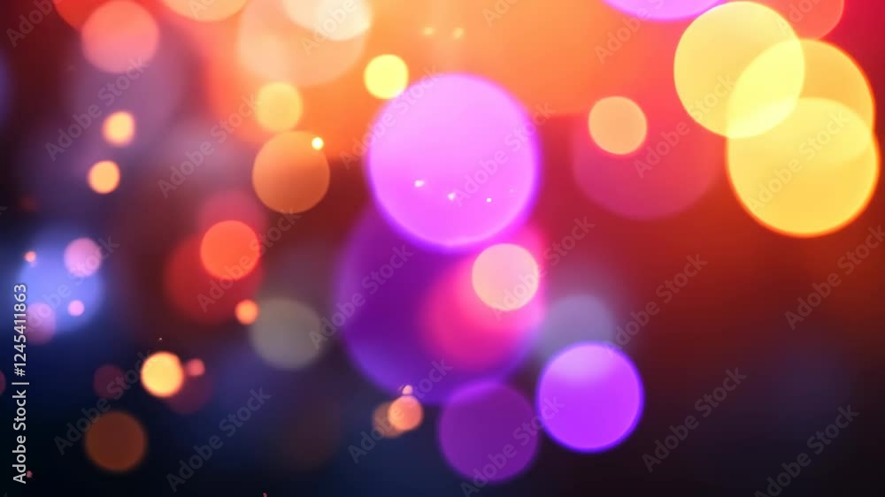 Poster colorful bokeh lights transitioning in dynamic abstract background