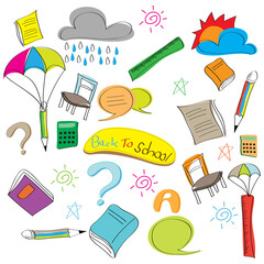 Colorful Back to School Doodle Collection