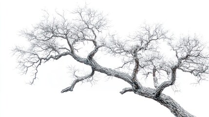 Fototapeta premium Snowy winter tree branch, isolated, nature, design, background