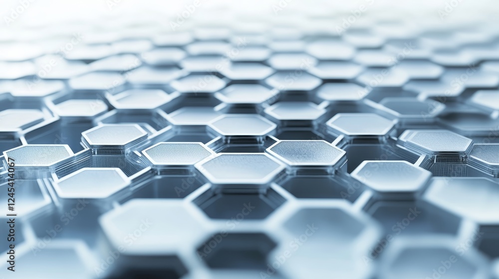 Poster close-up of abstract metallic honeycomb hexagonal structure