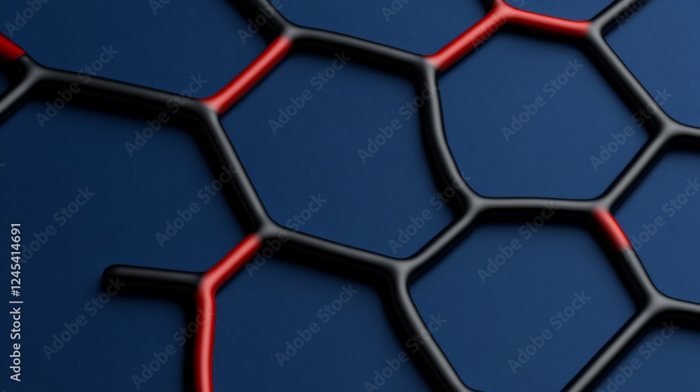Poster honeycomb molecular structure: an intricate pattern of hexagonal shapes interlocked, their boundarie