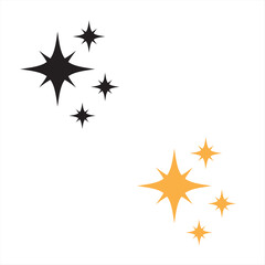 Gold and black  sparkle stars icon.  Set of golden and black  star icons in different style. Shiny twinkle  golden and black stars for decoration. vector illustration. EPS 10/AI