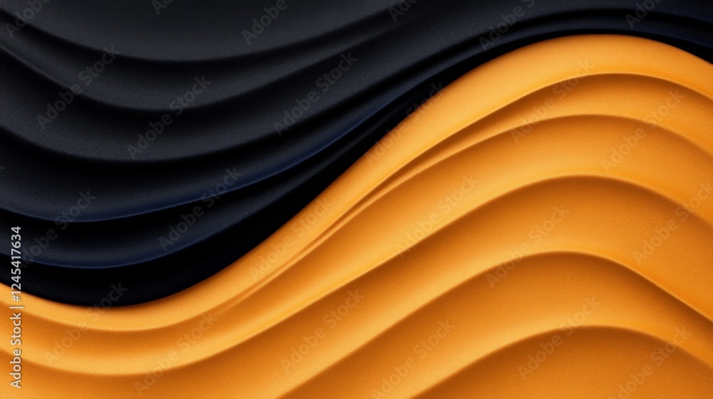 Poster swirls of contrast: a mesmerizing abstract composition of dynamic, undulating waves in contrasting b