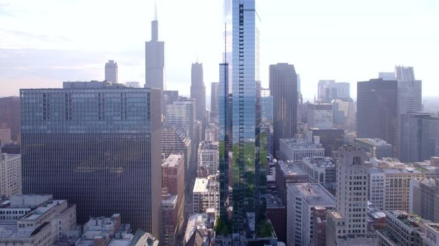 Capture the beauty of Chicago's skyline at different times of the day with stunning drone shots.