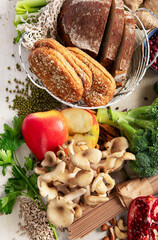 Healthy food concept for a high fiber diet.