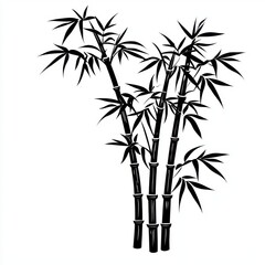 Obraz premium Bamboo growth in tranquil nature artistic illustration serene environment vertical perspective botanical concept
