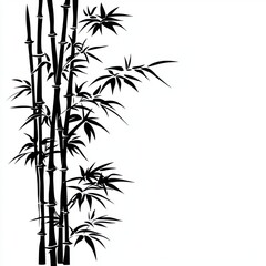 Fototapeta premium Bamboo forest growth nature graphic art tranquil environment artistic viewpoint serenity concept