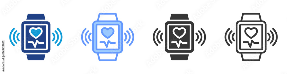 Aufkleber Wearable device icon set multiple style collection