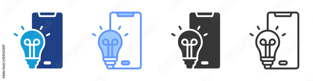 Poster mobile innovation icon set multiple style collection