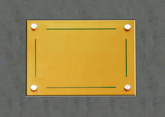 Plaque professionnelle vide