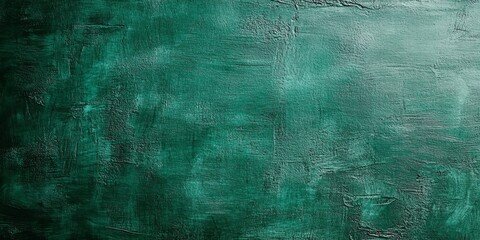 Obraz premium Textured emerald green abstract background with rough brush strokes