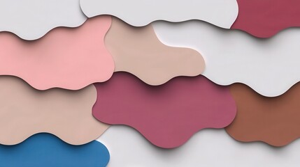Abstract Layered Pastel Shapes With Textured Surface
