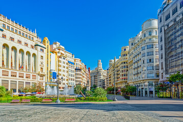 Valencia. Modernisme Plaza of the City Hall .