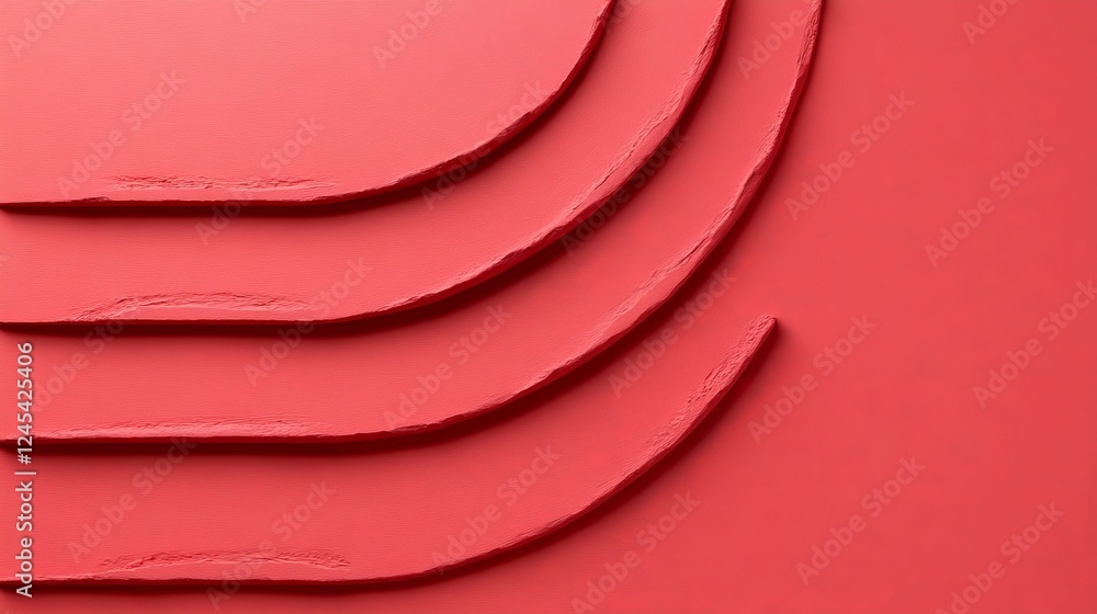 Poster abstract red layered shapes: an abstract composition of layered shapes, reminiscent of overlapping f