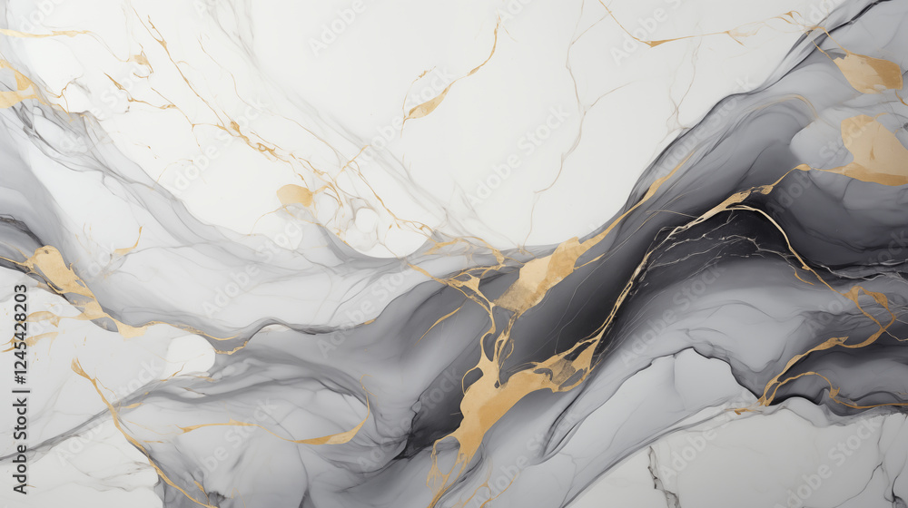 Aufkleber  Marble effect background. Fluid art texture. Backdrop with abstract mixing paint effect. Mixed paints for interior poster.