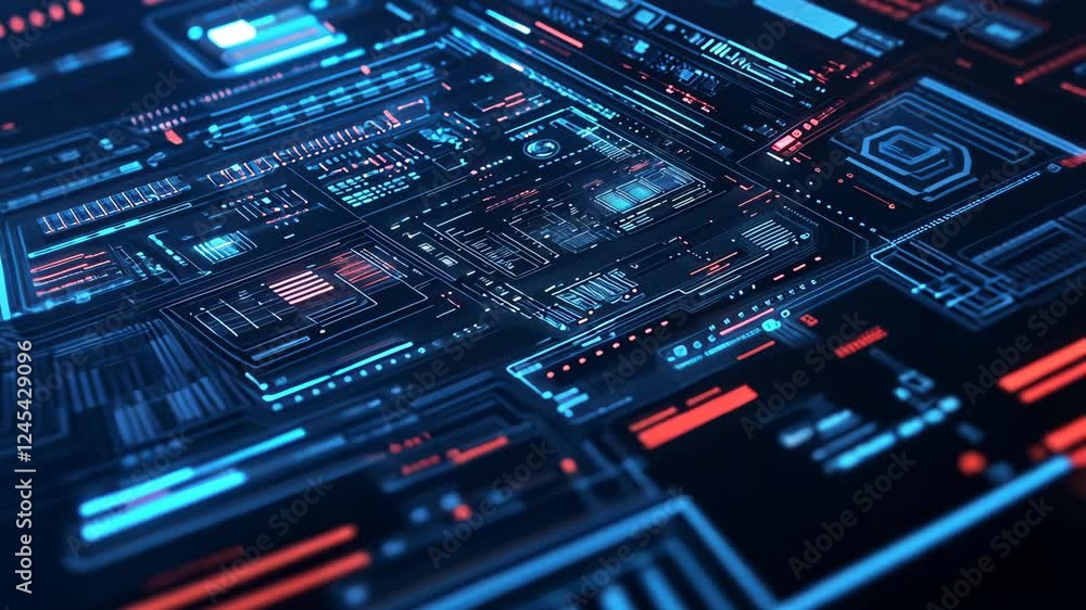 Aufkleber dynamic circuit board animation highlighting futuristic technology and motion