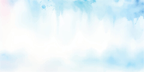 Dreamy Sky Blue Aquarelle Painting on Wet White Paper, Gently Blended to Form a Delicate and Soft Texture with Brush Strokes that Convey an Atmosphere of Calm, Serenity, and Artistic Grace.
