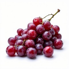 Fototapeta premium Cluster of Red Globe Grapes on White Background