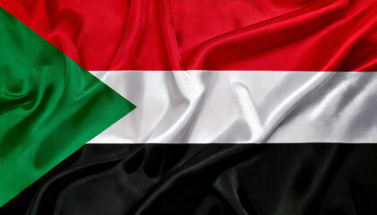 sudan flag on silk
