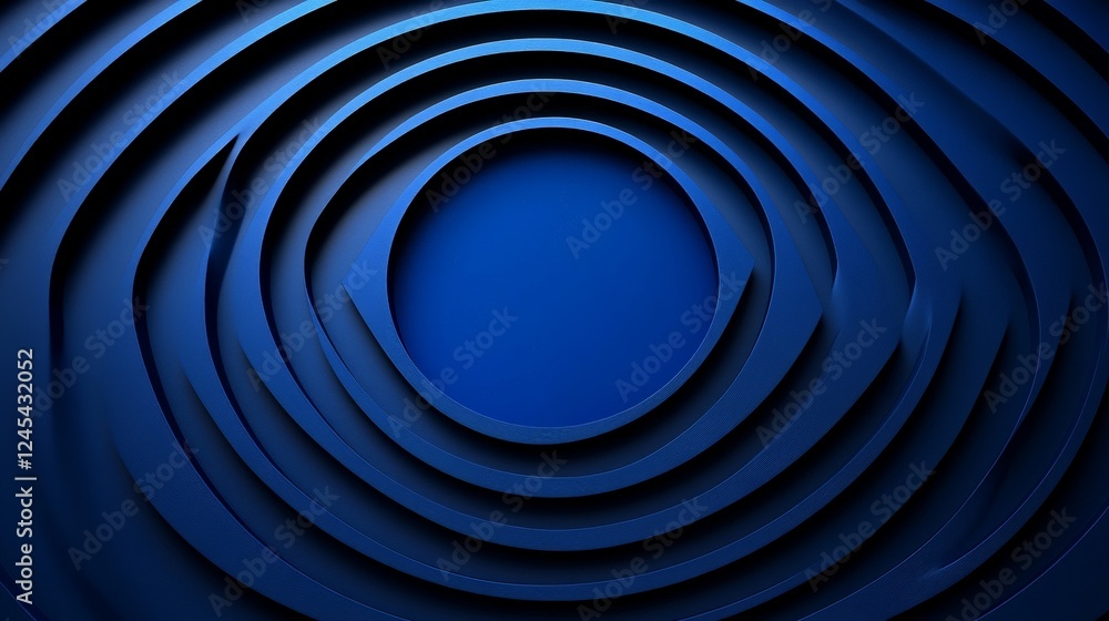 Poster abstract blue spiral: a captivating abstract image with swirling concentric circles rendered in shad