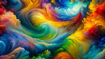 Vibrant Abstract Swirls of Colorful Energy in Motion