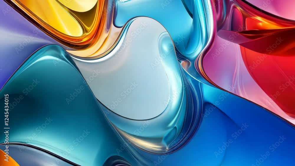 Poster colorful liquid art forms create dynamic abstract patterns with swirling fluidity