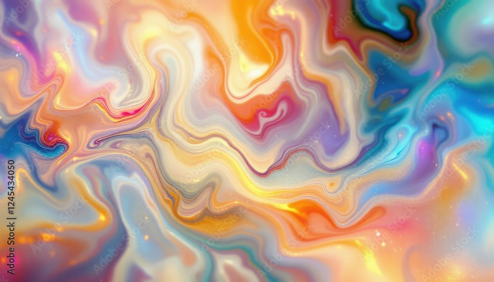 Poster colorful abstract swirl pattern with vibrant gradient waves