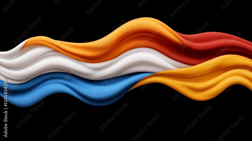 Poster abstract colorful waves: dynamic and vibrant abstract artwork featuring flowing waves of orange, red
