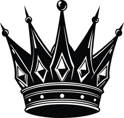  King Royal Crown isolated vector art illustration