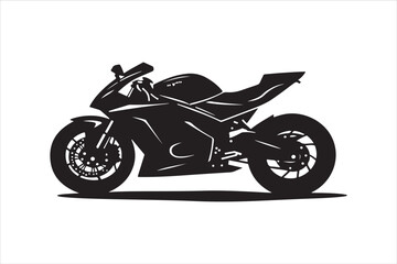Obraz premium Sports motorbike, motorbike silhouette, black silhouette, motorcycle, bike silhouette, racing bike, sports bike, speed bike, biker, motorbike art, two-wheeler, sportbike, bike shadow, moto silhouette,