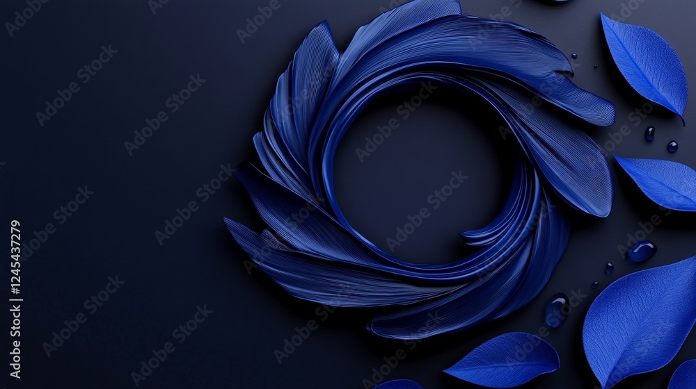 Poster abstract blue swirl: a minimalist yet captivating image featuring a swirling blue abstract shape for