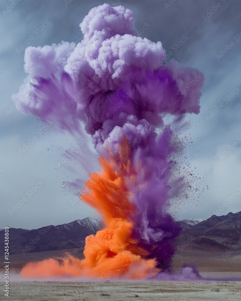 Poster captivating burst of vibrant powder clouds creating dynamic color play