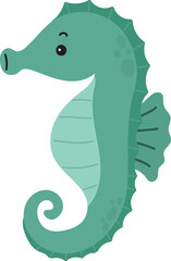 Seahorse Cartoon Illustration