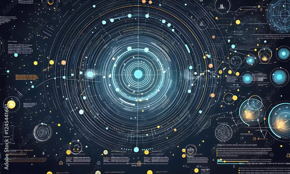 Poster futuristic data network hud interface background