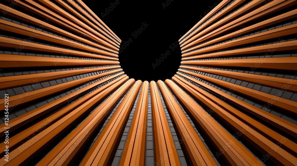 Aufkleber abstract tunnel: a mesmerizing abstract image of a tunnel formed by a series of geometric shapes. th