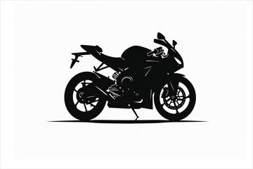 Fototapeta premium sports motorbike, motorbike silhouette, black bike art, racing beast, speed demon, shadow rider, sleek machine, fast lane, adrenaline rush, dark rider, moto silhouette, two-wheel thunder, fierce bike,