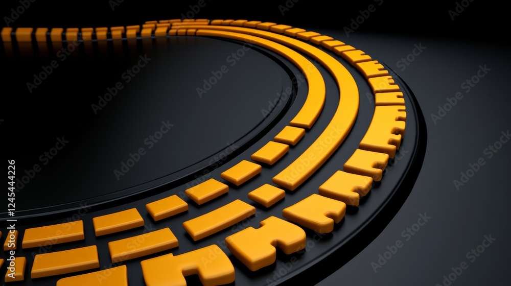 Poster abstract gold rings: a captivating image featuring concentric golden rings on a dark background, cre