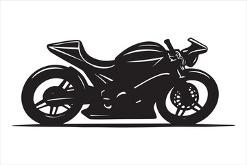 Obraz premium sports motorbike, motorbike silhouette, black bike art, racing beast, speed demon, shadow rider, sleek machine, fast lane, adrenaline rush, dark rider, moto silhouette, two-wheel thunder, fierce bike,