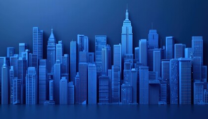 Obraz premium Modern city skyline. AI.