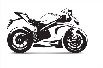 Obraz premium sports motorbike, motorbike silhouette, black bike art, racing beast, speed demon, shadow rider, sleek machine, fast lane, adrenaline rush, dark rider, moto silhouette, two-wheel thunder, fierce bike,