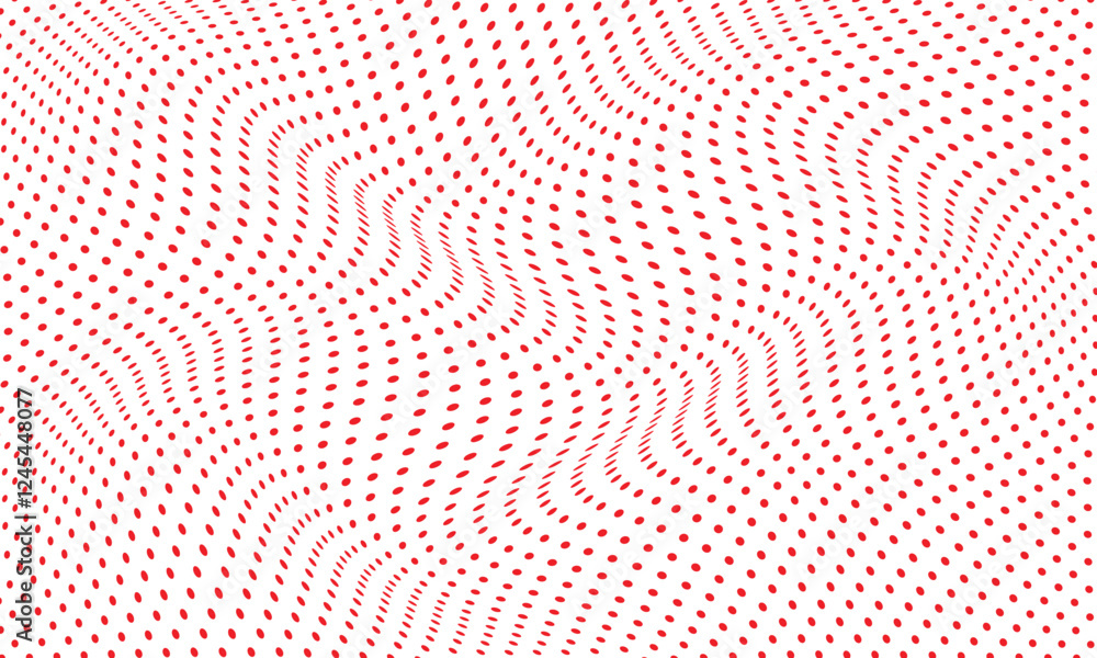 Poster abstract simple red polka dot wave pattern can be used background.
