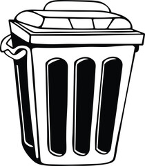 Modern Trash Bin Icon for Waste Management