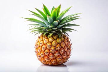 Fototapeta premium Surreal Pineapple Photography: Ripe Juicy Fruit Isolated on White Background - High Resolution Image