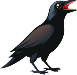 Side view of a Carrion Crow, Corvus corone, isolate