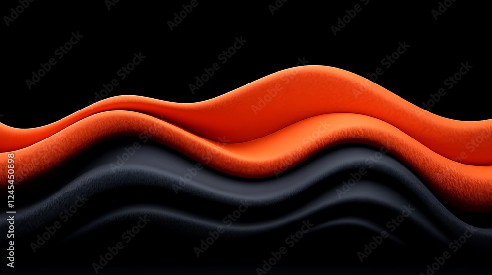 Poster abstract wavy forms: a captivating abstract composition featuring flowing, undulating lines in vibra