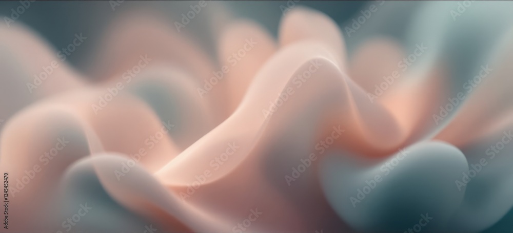 Poster abstract soft waves in pastel hues with smooth fluid forms and gentle motion