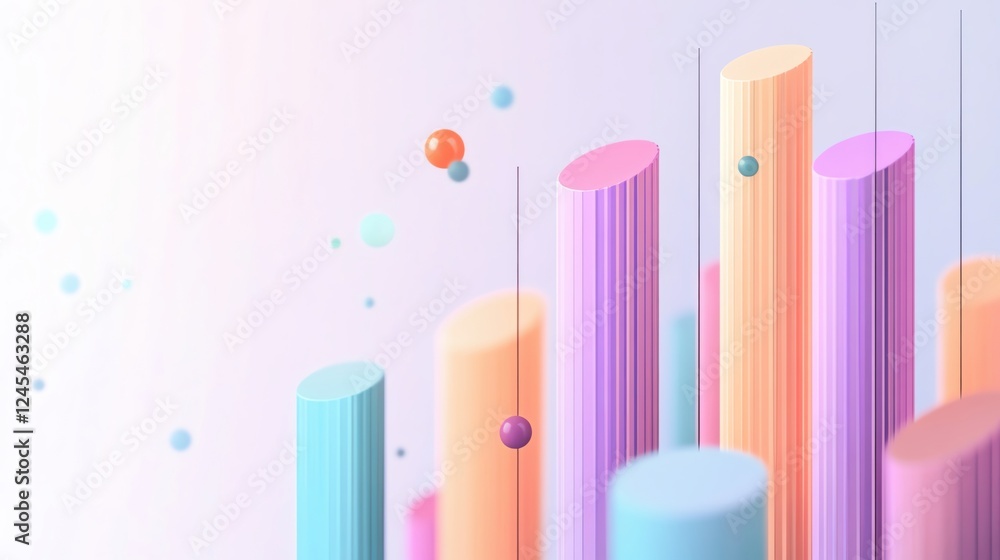 Poster colorful abstract shapes and forms on a gradient.